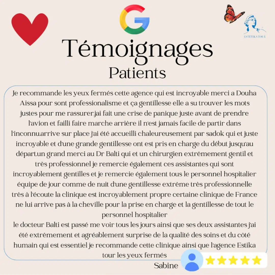 Témoignage Chirurgie esthétique tunisie